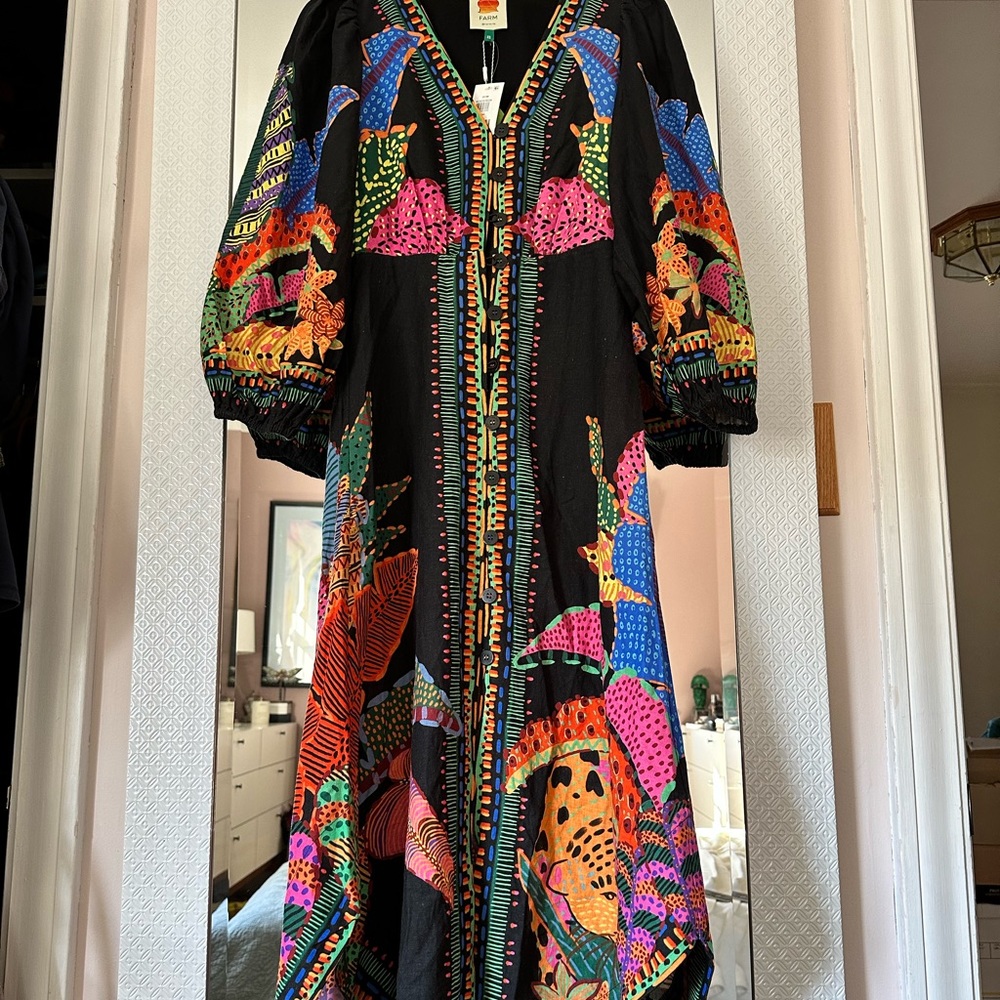 Farm Rio long sleeves Maxi dress